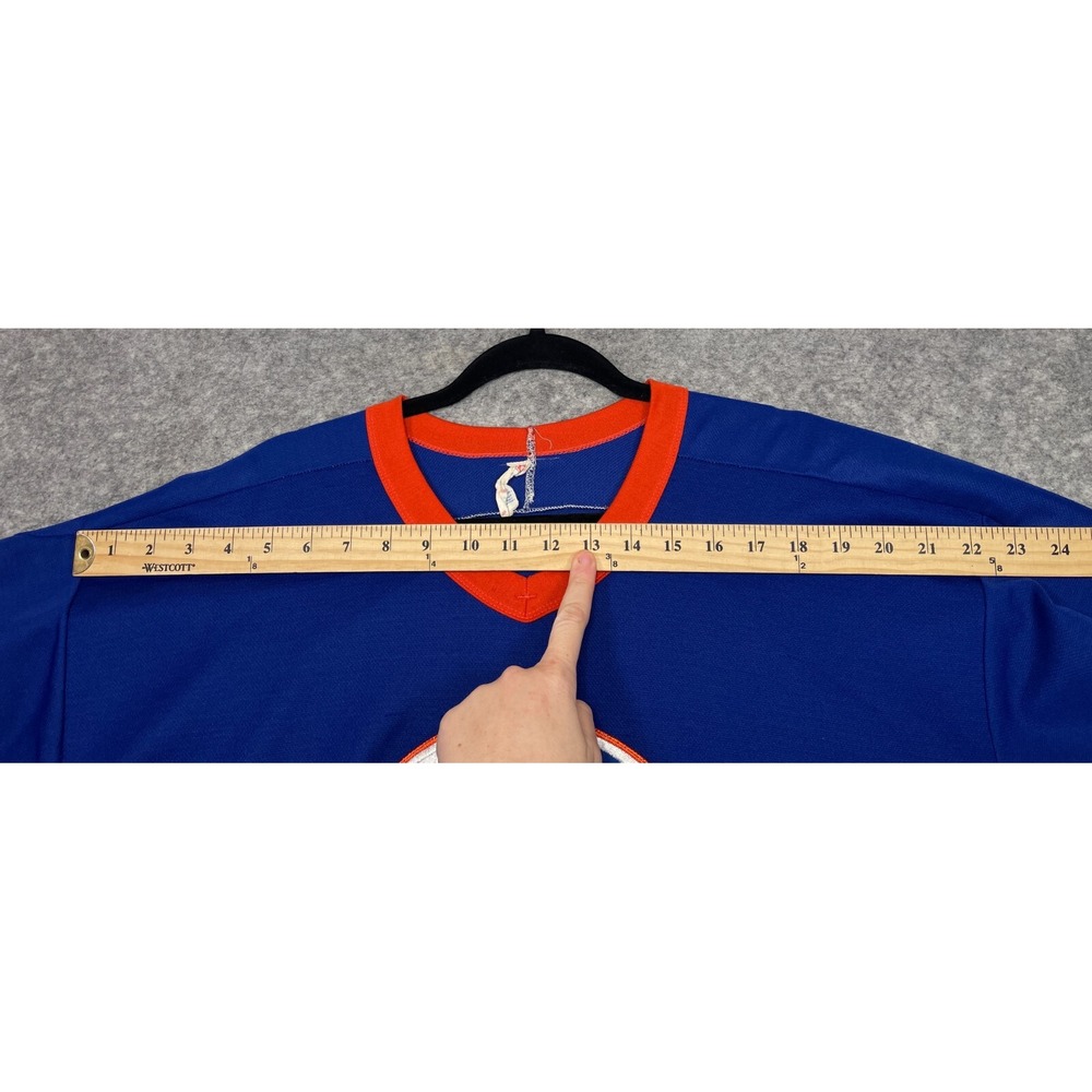Vintage CCM NY Islanders Hockey Jersey Mens L Blue Orange White New York Read - Picture 15 of 16